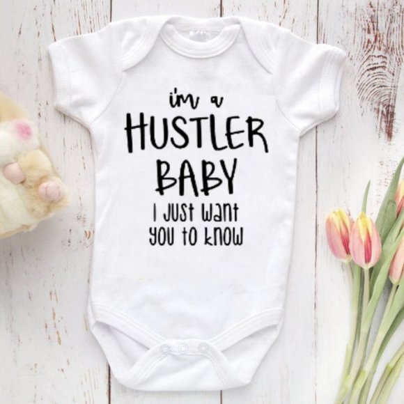 Gerber One Pieces Im A Hustler Baby Onesie Multiple Colors Poshmark Shop millions of handmade and vintage items on the world's most imaginative marketplace. poshmark